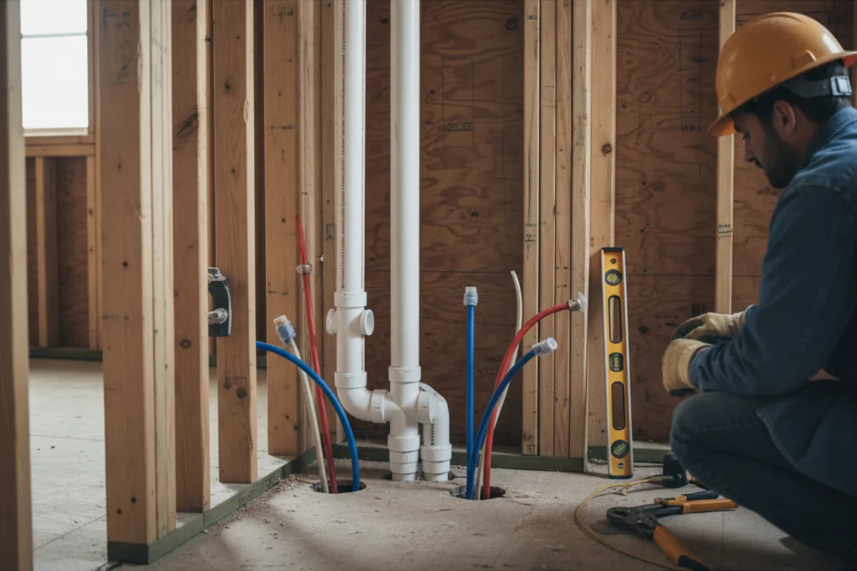 Drain and supply rough-in during Garbage Disposal Repair in Overton